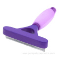 Silicone Handle Pet Deshedding Tool Dog Hair Remover